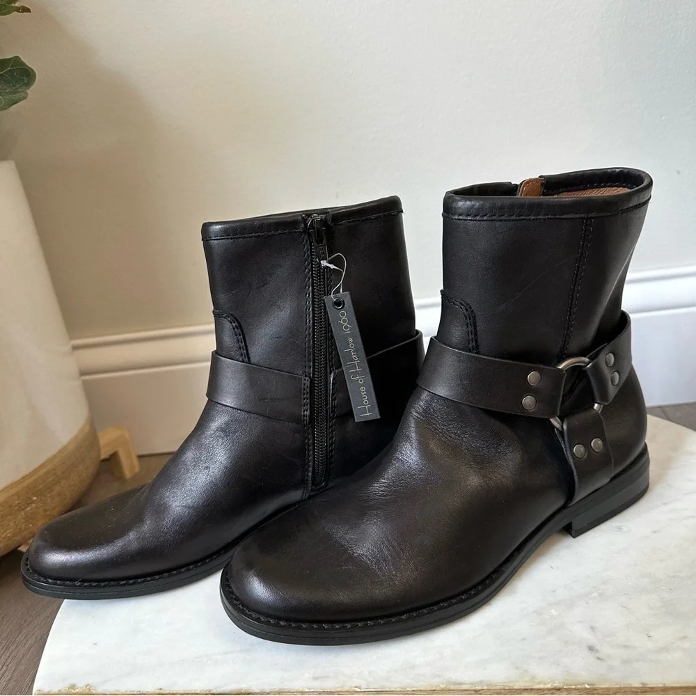 New! House of Harlow 1960 Portia Black Leather boots women’s size 6.5